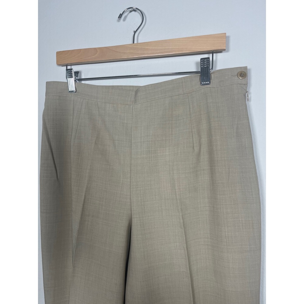 VTG NWOT Talbots Petites Tan Wool Blend Straight Leg Dress Pants Khaki 14P - Picture 3 of 7
